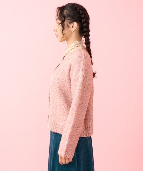 Jocomomola（ホコモモラ） カーディガン カラーネップ クルーネック