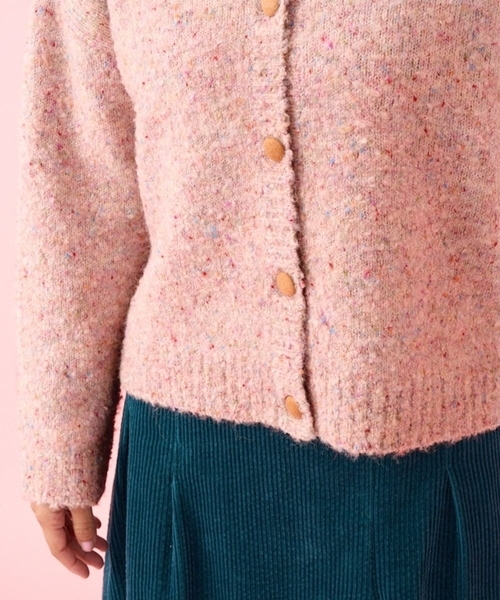 Jocomomola（ホコモモラ） カーディガン カラーネップ クルーネック
