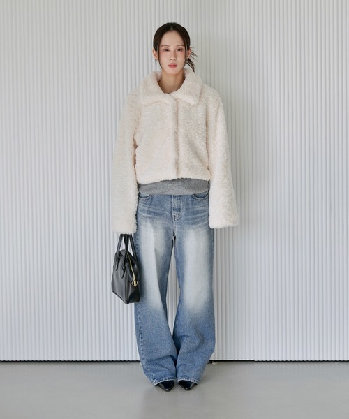 r.（アールドット） ブルゾン アウター プードルファー 2wayカラー