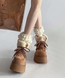 AsRiRe ブーツ web限定色追加/厚底シュートムートンブーツ レディース