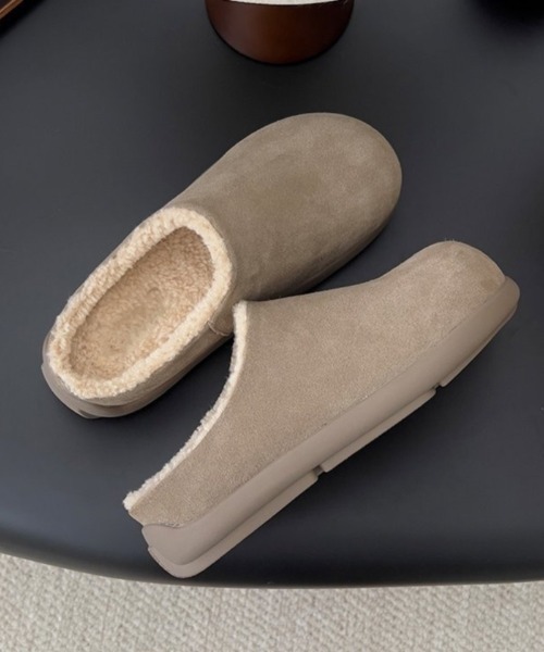 スリッポン フェイクムートン ボアスリッポン レディース : ZOZOTOWN