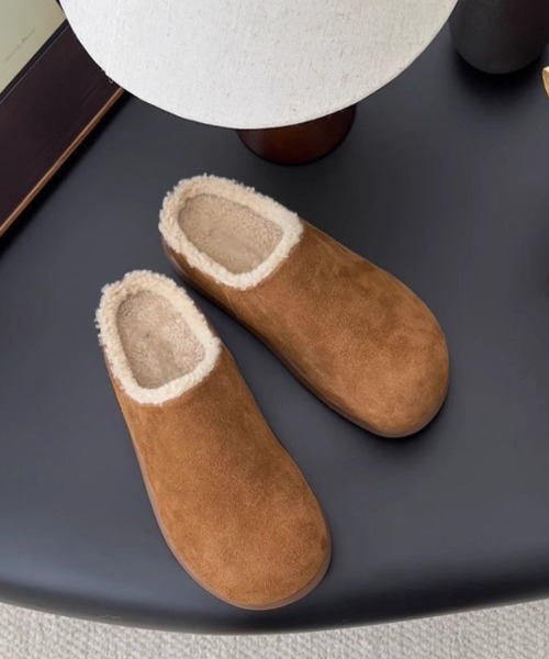 スリッポン フェイクムートン ボアスリッポン レディース : ZOZOTOWN