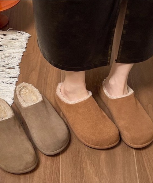 スリッポン フェイクムートン ボアスリッポン レディース : ZOZOTOWN