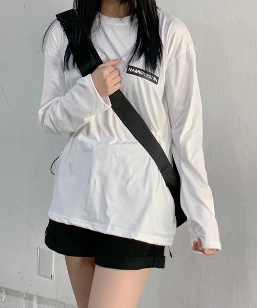 tシャツ ビッグシルエットワンポイントロンT ユニセックス レディース