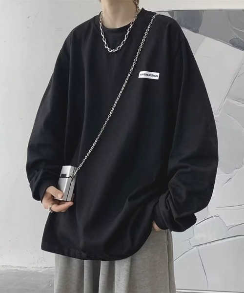 tシャツ ビッグシルエットワンポイントロンT ユニセックス レディース