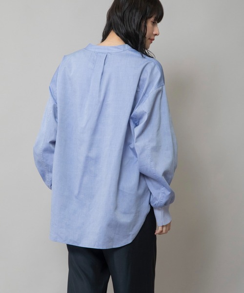 ブラウス シャツ コットンリヨセルオックスリブカフシャツ レディース Munich ブラウス シャツ コットンリヨセルオックスリブカフ
