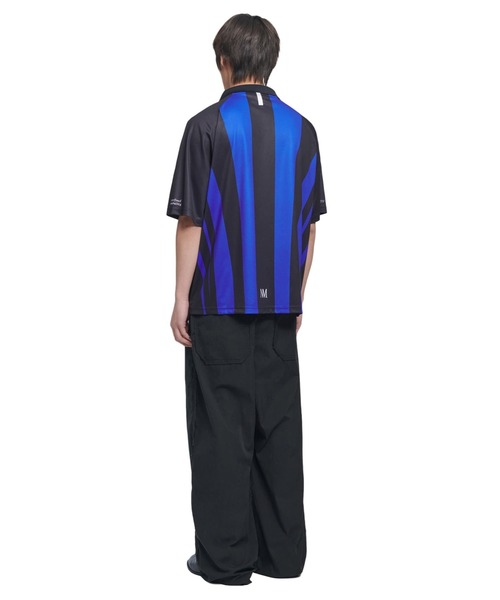 ポロシャツ ポロ A'GEM/9 × .kom 「NOMANUAL/ノーマニュアル」 STRIPE FOOTBALL SHIRT/ストライプ フットボ NOMANUAL ポロシャツ ポロ A'GEM/9 × .kom 「NOMANUAL/ノー