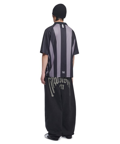ポロシャツ ポロ A'GEM/9 × .kom 「NOMANUAL/ノーマニュアル」 STRIPE FOOTBALL SHIRT/ストライプ フットボ NOMANUAL ポロシャツ ポロ A'GEM/9 × .kom 「NOMANUAL/ノー