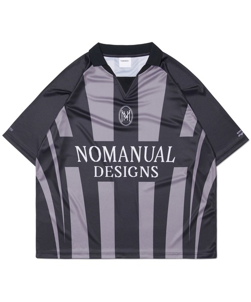 ポロシャツ ポロ A'GEM/9 × .kom 「NOMANUAL/ノーマニュアル」 STRIPE FOOTBALL SHIRT/ストライプ フットボ NOMANUAL ポロシャツ ポロ A'GEM/9 × .kom 「NOMANUAL/ノー