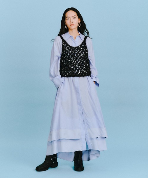 styling/（スタイリング） ワンピース ヘムフレア2WAYシャツワンピース