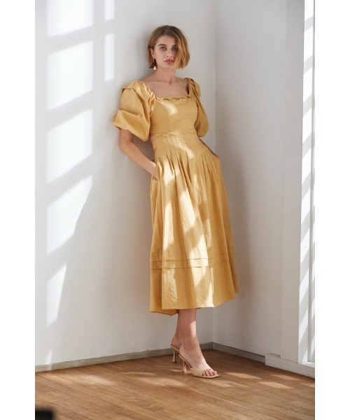 Estella.K ワンピース Sweetheart Linen Long Dress スカラップ