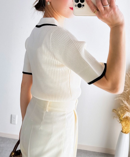 PISANO - 【新品未使用】ピサーノ パイピングロングスリットニットジレ　定価29,700円 PISANO - 【新品未使用】ピサーノ パイピングロングスリット