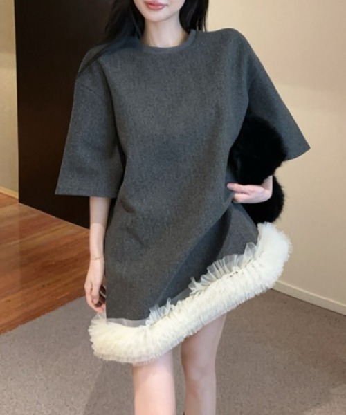 ワンピース フリルチュールワンピース : ZOZOTOWN Yahoo!店