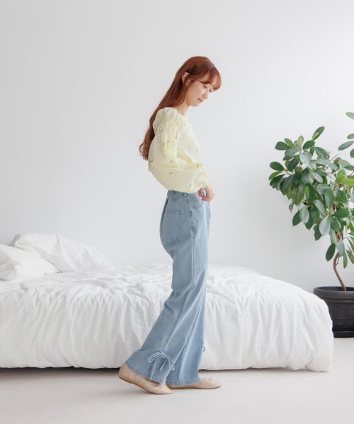 flower ブラウス シャツ スターリーフラワーブラウス レディース