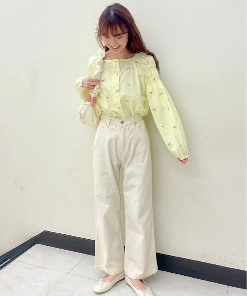 flower ブラウス シャツ スターリーフラワーブラウス レディース