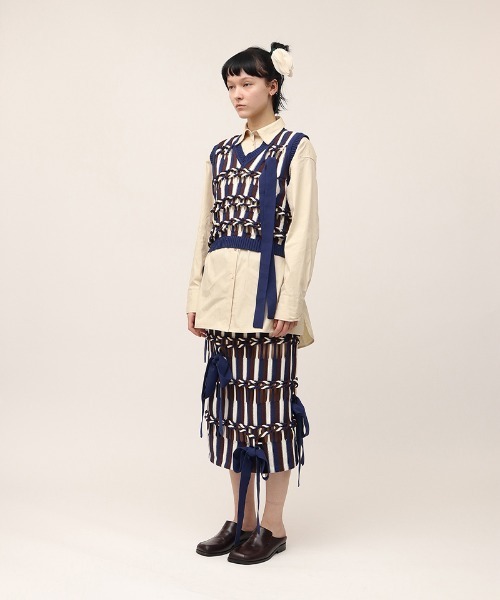 leinwande（ラインヴァンド） スカート Braids Stripe Knitted Skirt