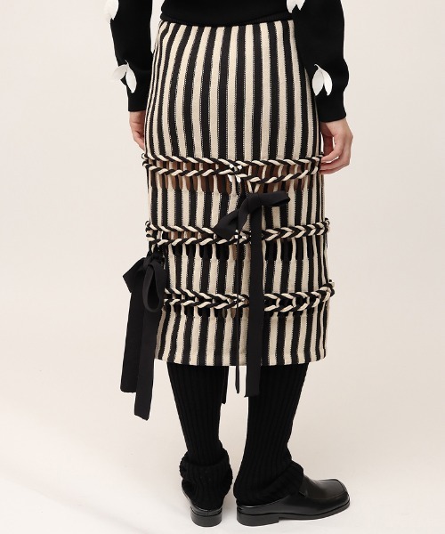 leinwande（ラインヴァンド） スカート Braids Stripe Knitted Skirt