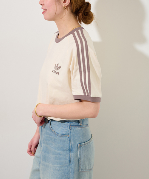 売れ筋商品|||アディダスオリジナルス Tシャツ レディース トップス 3-STRIPES CALIFORNIA - Basic T-shirt - ash pearl アディダスオリジナルス レディース Tシャツ トップス 3-STRIPES