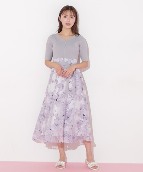 すぐ届く【JILL by JILL】可愛い ニット×オパール ワンピース JILL by STUART ワンピース ニット×オパールドッキング