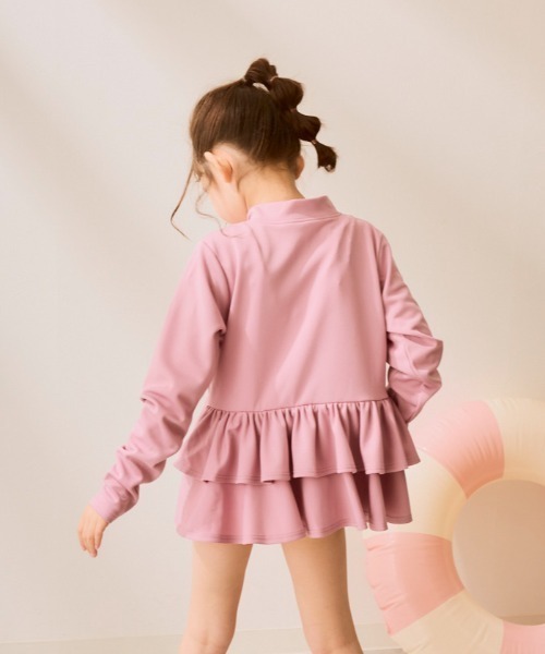 uvカット ラッシュガード 「ノーブランド」キッズフリルラッシュガード