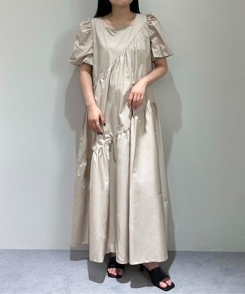 【新品未使用】ノースリーブアシンメトリックロングワンピース Cinderella ワンピース ロングワンピース マキシ丈ワンピ ロング