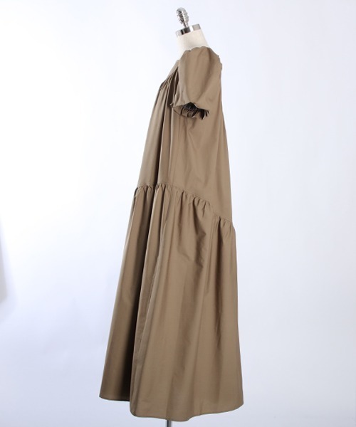 1chaku. マルチサイズ ワンピース アシンメトリーポプリンロング