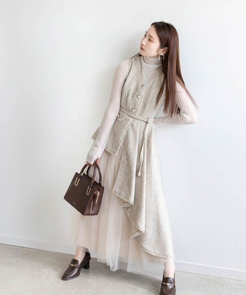 RANDAノースリーブ ロングワンピース RANDA 「RANDA」 ノースリーブワンピース 0 ベージュ レディース