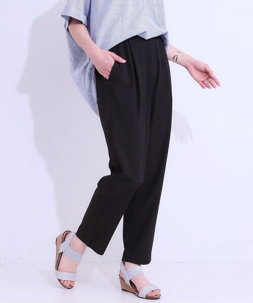 ★日本製 robe de chambre リネン テーパード キャロット パンツ OWNth-オンス-】リネンライクテーパードパンツ - レディース-
