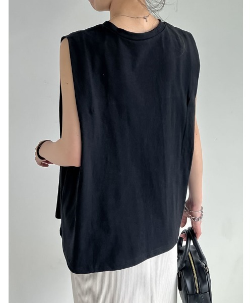 tシャツ AK+1 / タックショルダー ノースリーブTシャツ レディース Demi-Luxe BEAMS（デミルクス ビームス）AK+1 / タック
