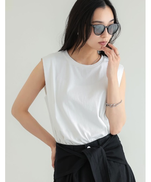 Re:EDIT（リエディ） tシャツ 「二の腕華奢見え」綿天竺ショルダー