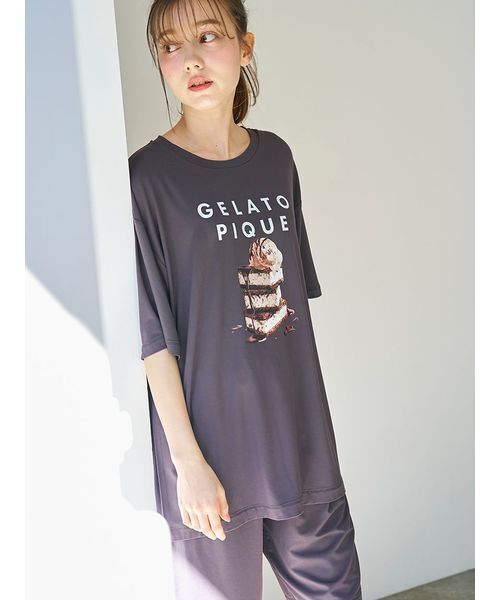 ジェラピケ　COOLレーヨンデザートロゴTシャツ、ショートパンツ　セット セール】【ラッピング済み】COOLレーヨンデザートロゴTシャツ