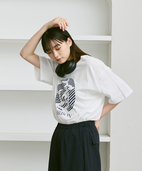 「flaner」 半袖Tシャツ MEDIUM ホワイト系その他2 レディース