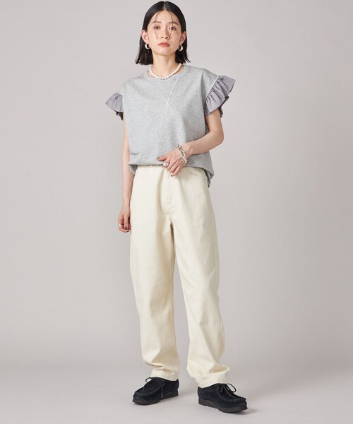 tシャツ SHIPS NINE CASE:「手洗い可能」ミニ 裏毛 フリル カットソー レディース SHIPS｜《予約》SHIPS NINE CASE:<手洗い可能>ミニ 裏毛 フリル