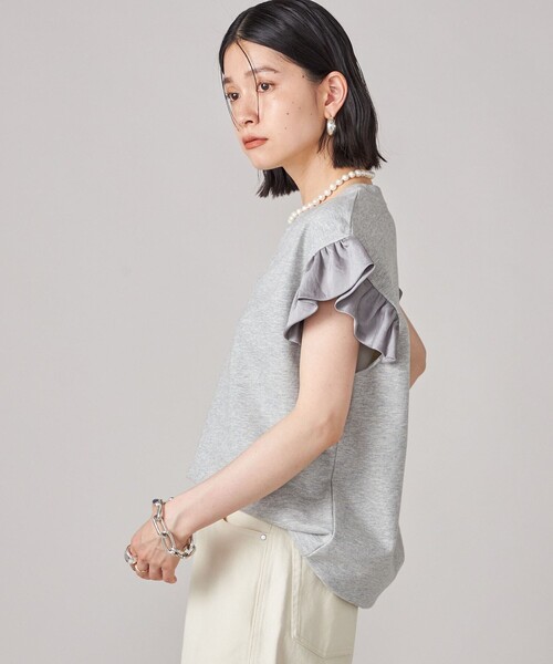 tシャツ SHIPS NINE CASE:「手洗い可能」ミニ 裏毛 フリル カットソー レディース SHIPS tシャツ NINE CASE:「手洗い可能」ミニ 裏毛 フリル
