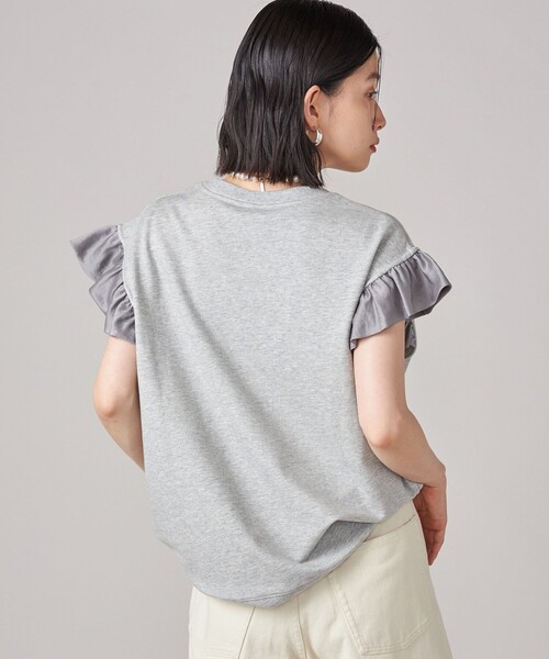 リツコシラハマ　半袖　チュニック　カットソー フリル　プリント　転写 SHIPS（シップス） tシャツ 半袖 SHIPS NINE CASE:「手洗い可能」ミニ