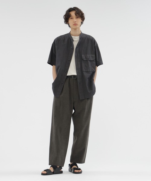 MHL スラックス M MHL. パンツ LIGHTWEIGHT COTTON LINEN TWILL TROUSERS メンズ