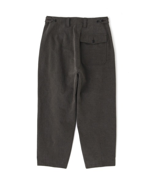 MHL. RAISED COTTON DRILL ワイドパンツ MHL. WORKWEAR COTTON DRILL CINCH FRONT TROOUSER 180KHAKI