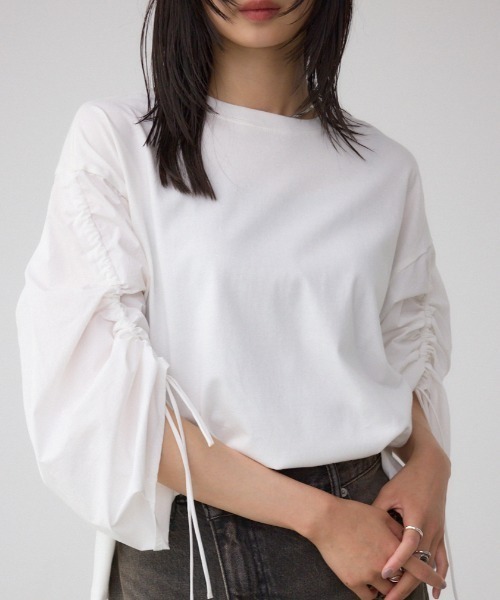 AZUL BY MOUSSY（アズールバイマウジー） tシャツ ギャザースリーブ
