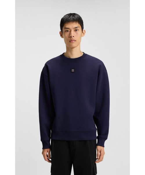 カトちゃん様 新品 HUGO BOSS コットンスウェットトレーナー ネイビー HUGO トレーナー スウェット コットンブレンド スウェットシャツ