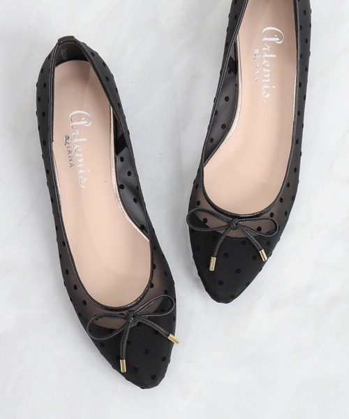 「artemis by DIANA」 バレエシューズ 22.5cm ブラック レディース