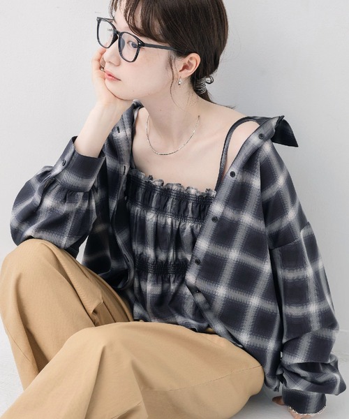 ※お値下げしました【新品未使用】レザレクション シャツ レディース notch.（ファッション） ブラウス シャツ シワ加工シアーシャツ