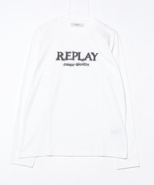 未使用級 REPLAY リプレイ 総柄 総ロゴ ジャージ セットアップ L REPLAY（リプレイ） tシャツ REPLEYレタリングロゴ ベーシック