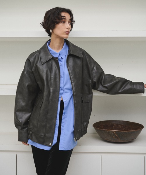 CRIME 黒レザーカバーオール XL メンズ ウォッシュレザー カバーオール（ラム）_coverall – グリニッジ