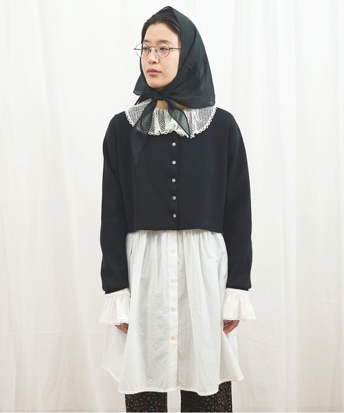 fig london カーディガン fig London（フィグロンドン） カーディガン _C/Ny pleating cardigan