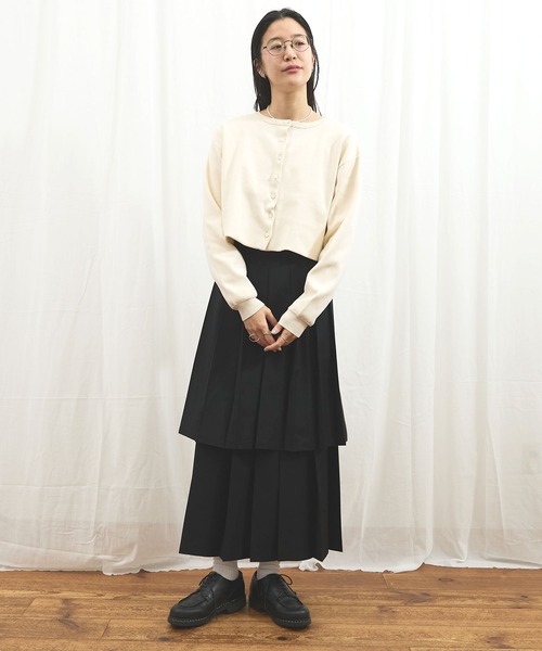 fig London ニット　カーディガン  美品 fig London（フィグロンドン） カーディガン _C/Ny pleating cardigan
