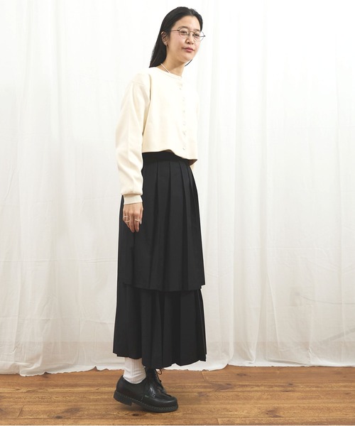 fig London（フィグロンドン） カーディガン _C/Ny pleating cardigan