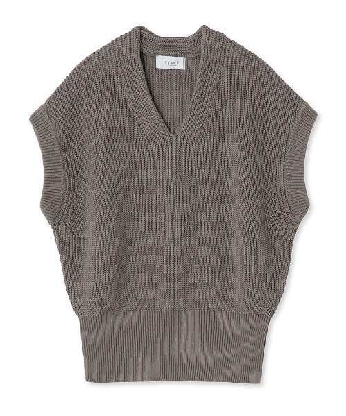 「emmi」 ノースリーブニット ONE SIZE ベージュ レディース_画像2