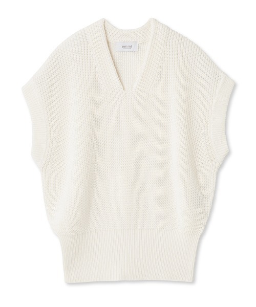 「emmi」 ノースリーブニット ONE SIZE ベージュ レディース_画像4