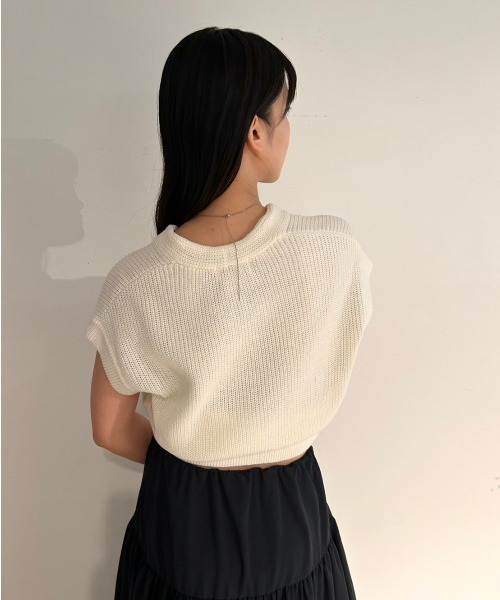 「emmi」 ノースリーブニット ONE SIZE ベージュ レディース_画像8