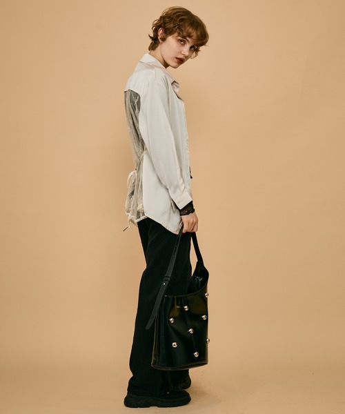 SNAKED LOWS STUDS TOTE BAG スタッズトートバッグ uyu. トートバッグ Studs Design Tote Bag /スタッズデザイントート